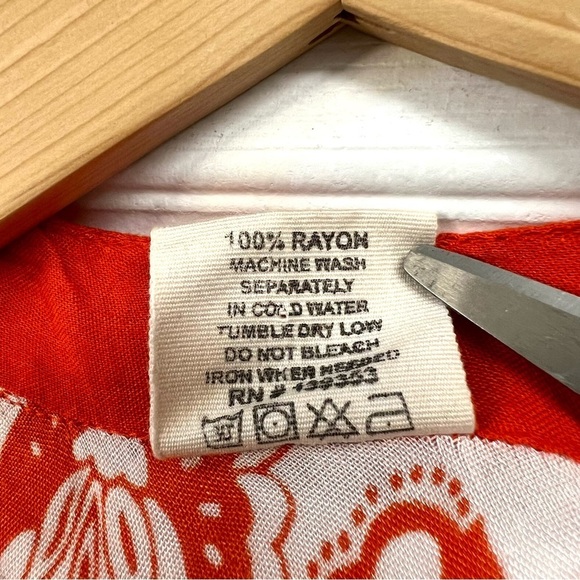 SEVEN ISLANDS New York Orange floral boho flowy resort midi dress women’s size M - Picture 8 of 8